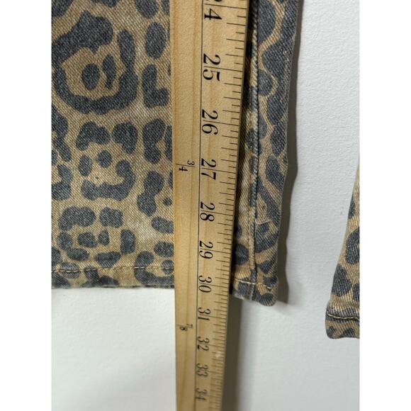 NEW Disclosure Leopard Print Jeans Women 29 Brown Gray Baggy Neutral Viral - Picture 7 of 8